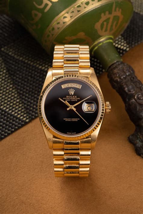 rolex 18k president onyx dial|rolex day date 40 18kt.